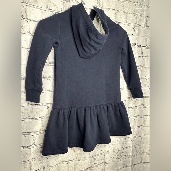Polo Ralph Lauren Fleece Hoodie Dress Bear on Skis Sweatshirt Girls Navy 6X - Picture 6 of 12